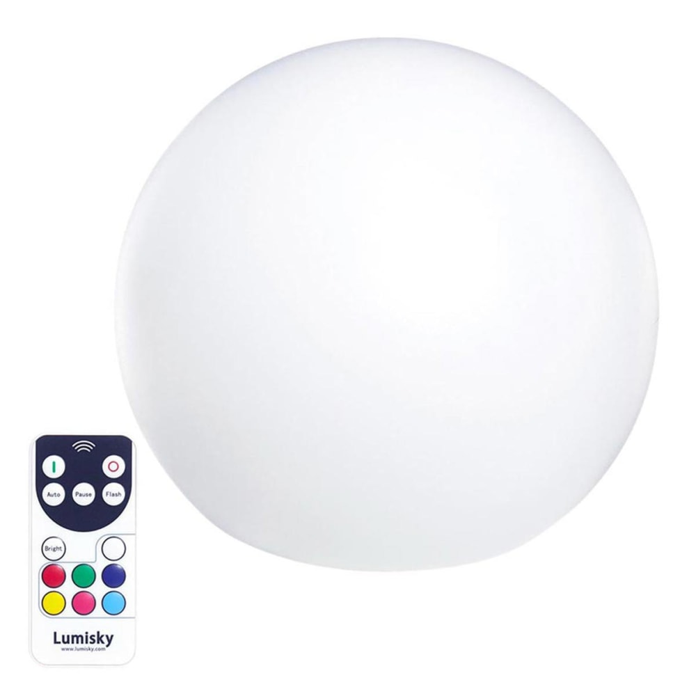 LUMISKY BOULE LUMINEUSE MULTICOLORE SANS FIL DIAM&egrave;TRE 60 CM.