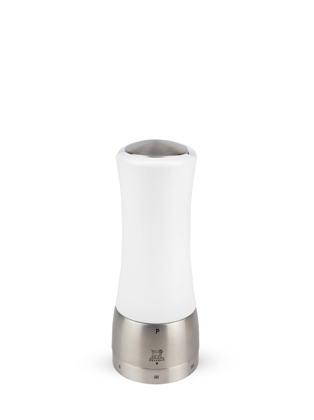 Moulin à poivre manuel en bois et inox blanc H16cm