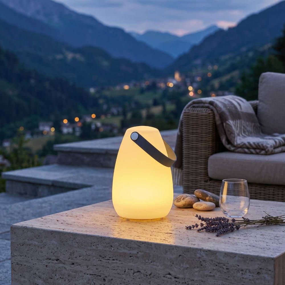 LUMISKY Lampe baladeuse sans fil polyéthylène blanc h28cm style classique chic - Pe - Polyéthylène