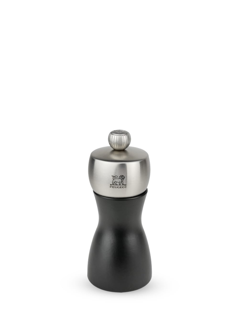 Moulin à sel manuel en bois et inox noir H12cm Moulin à sel manuel en bois et inox noir H12cm