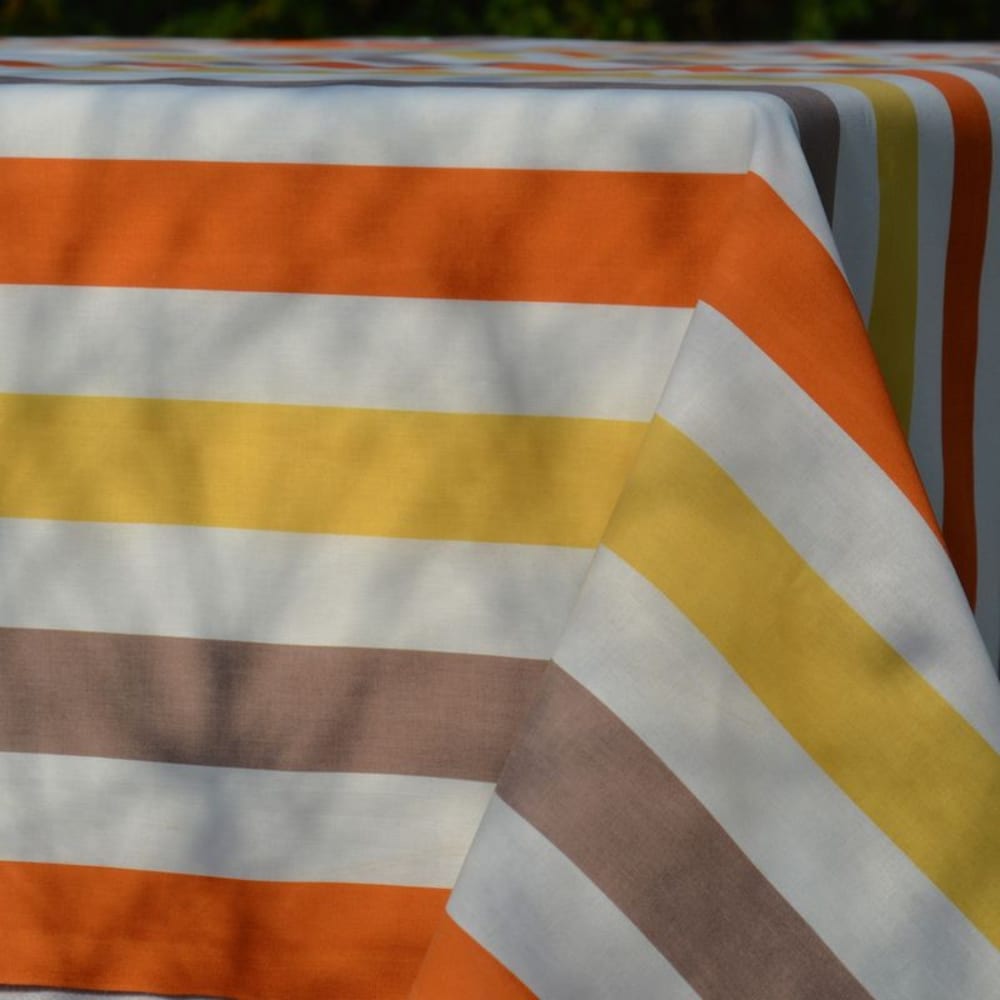 Nappe en coton enduit orange rectangle 160 x 200 cm
