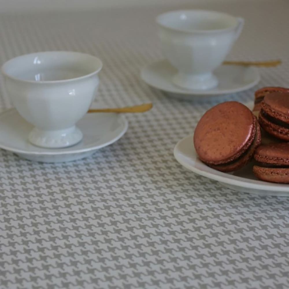 Nappe en coton enduit grise rectangle 160 x 200 cm