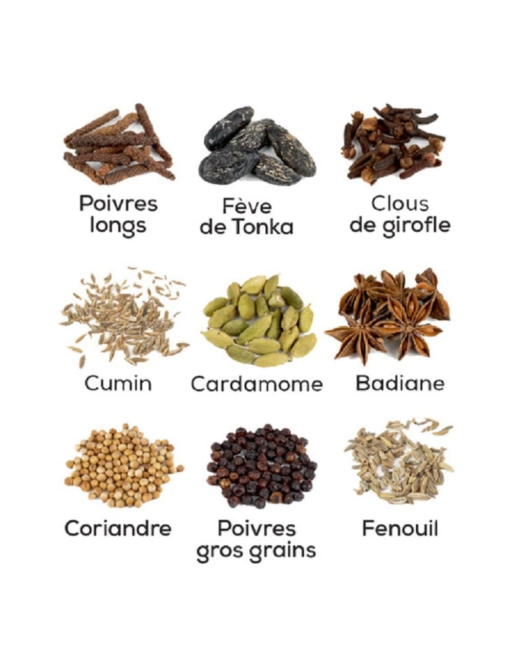 Moulin poivres longs et gros grains en bois naturel H16cm