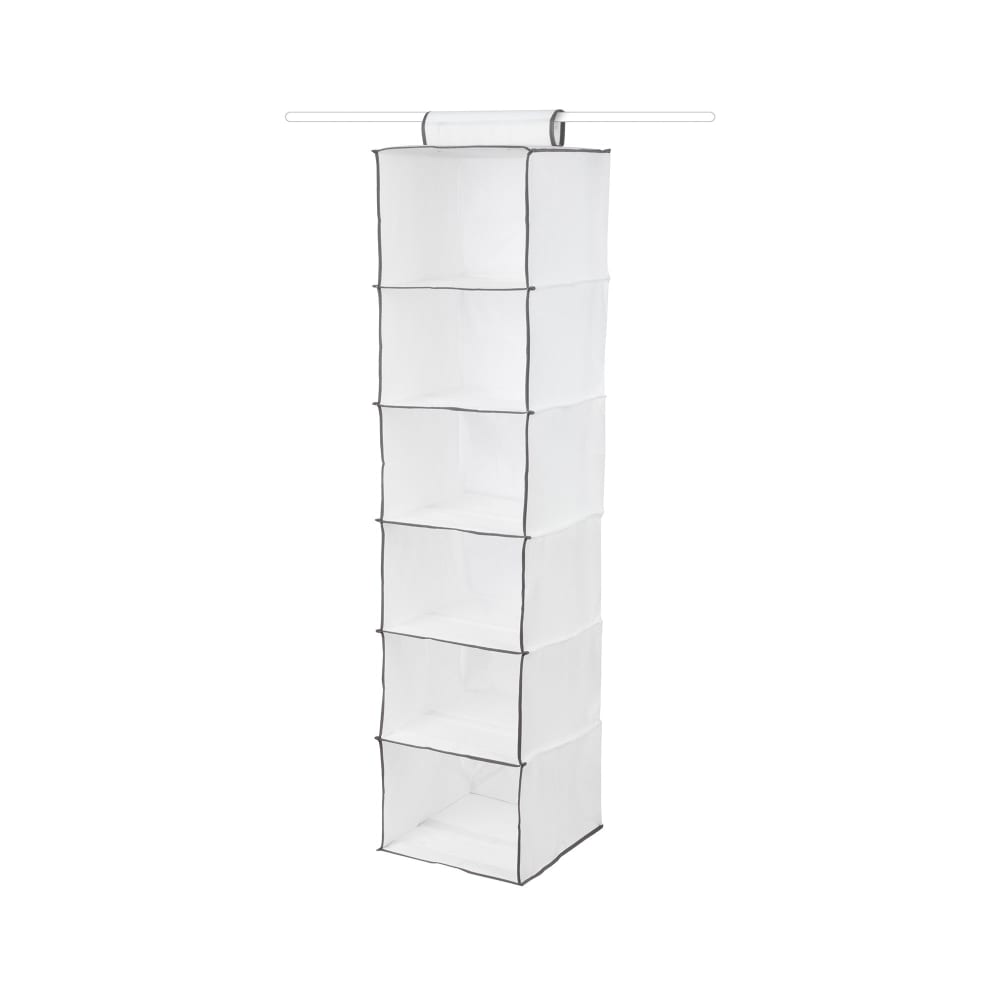 Etagere souple pour pulls WOS blanche a 6 niveaux 30x30x128 cm