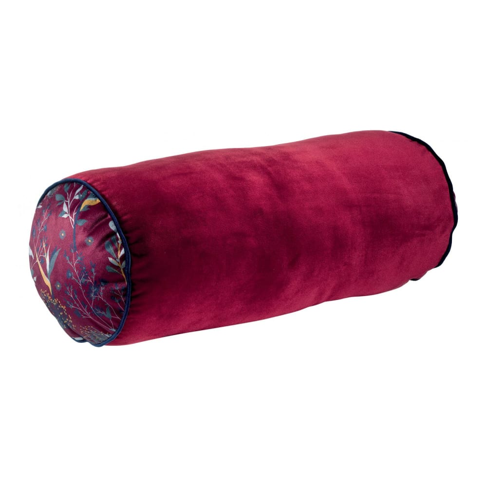 Coussin polochon en polyester grenat diamètre 20