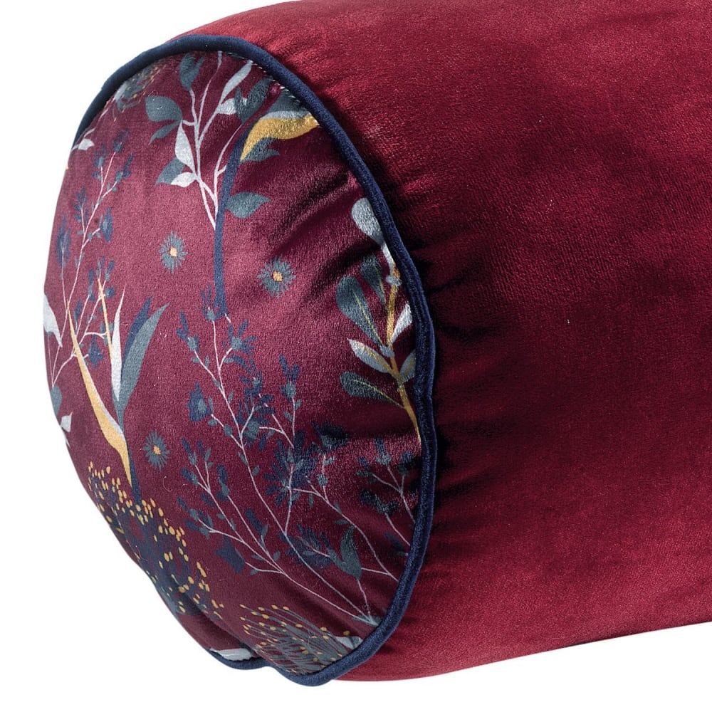 Coussin polochon en polyester grenat diamètre 20 — vue 3