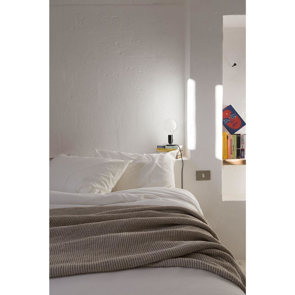 Housse de couette stonewashed en lin blanc 240 x 220 cm — vue 4