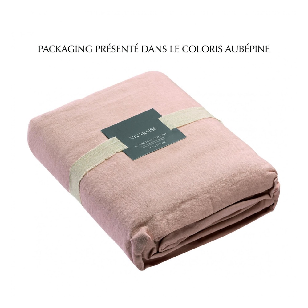 Housse de couette stonewashed en lin aubepine 140 x 200 cm — vue 4