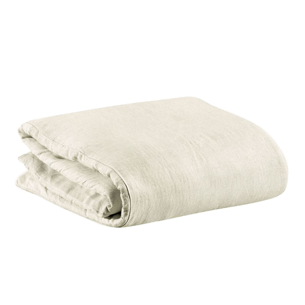 Housse de couette stonewashed en lin craie 240 x 220 cm — vue 4