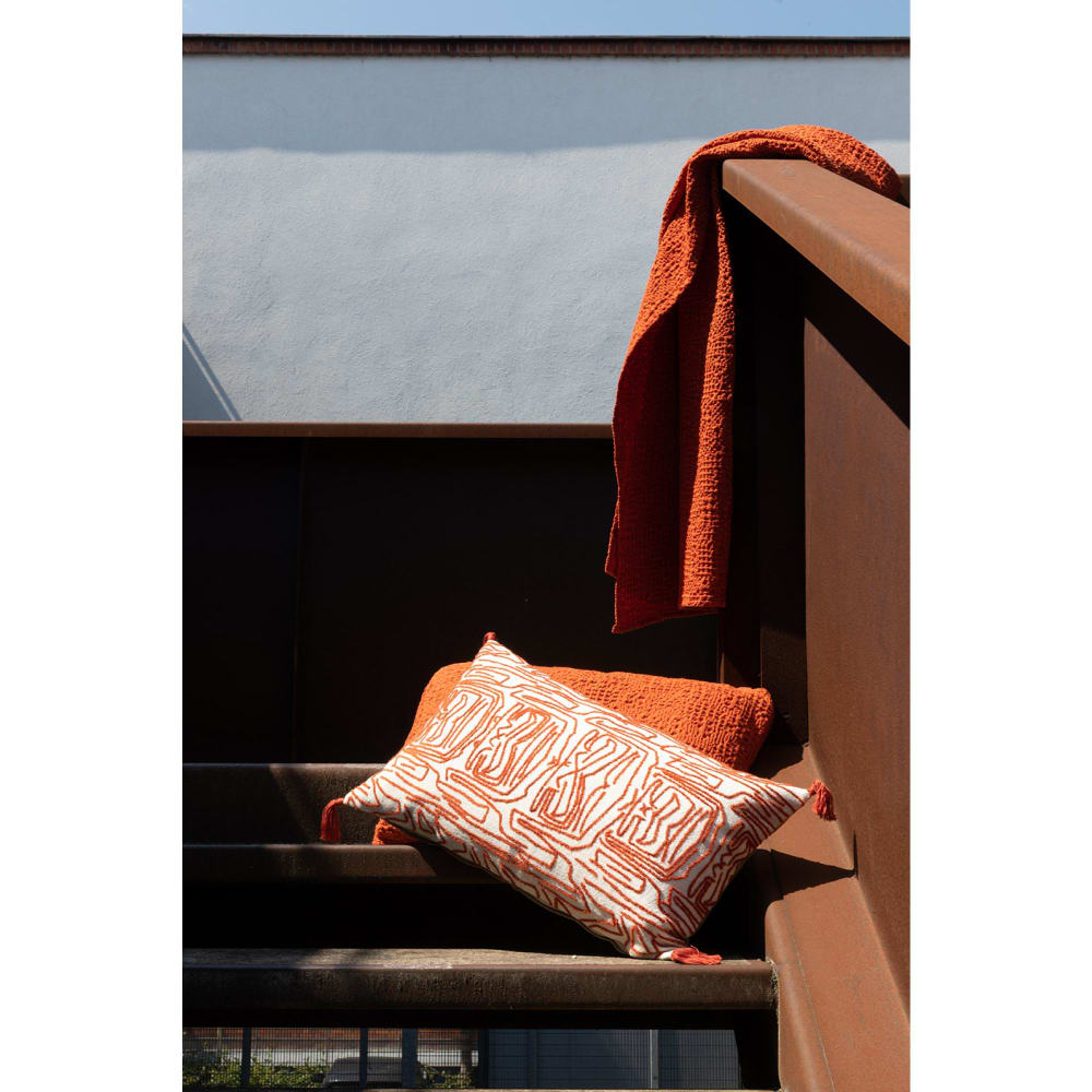 Jeté stonewashed en coton rooibos 240 x 260 cm - Maisons du Monde