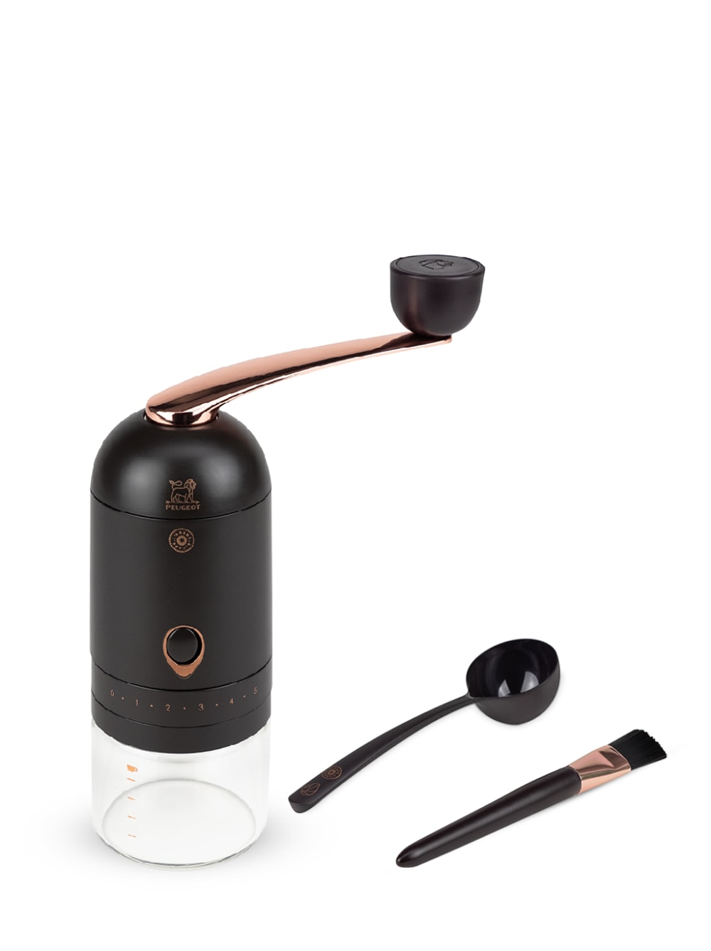 Moulin à café manuel en ABS chocolat H20cm