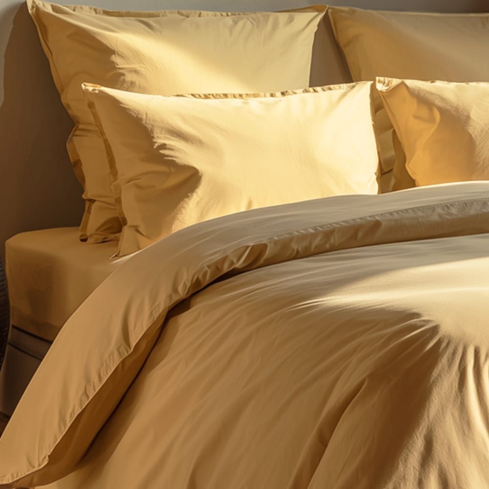Housse de couette en coton lavé biologique miel 260x240 cm - Maisons du Monde