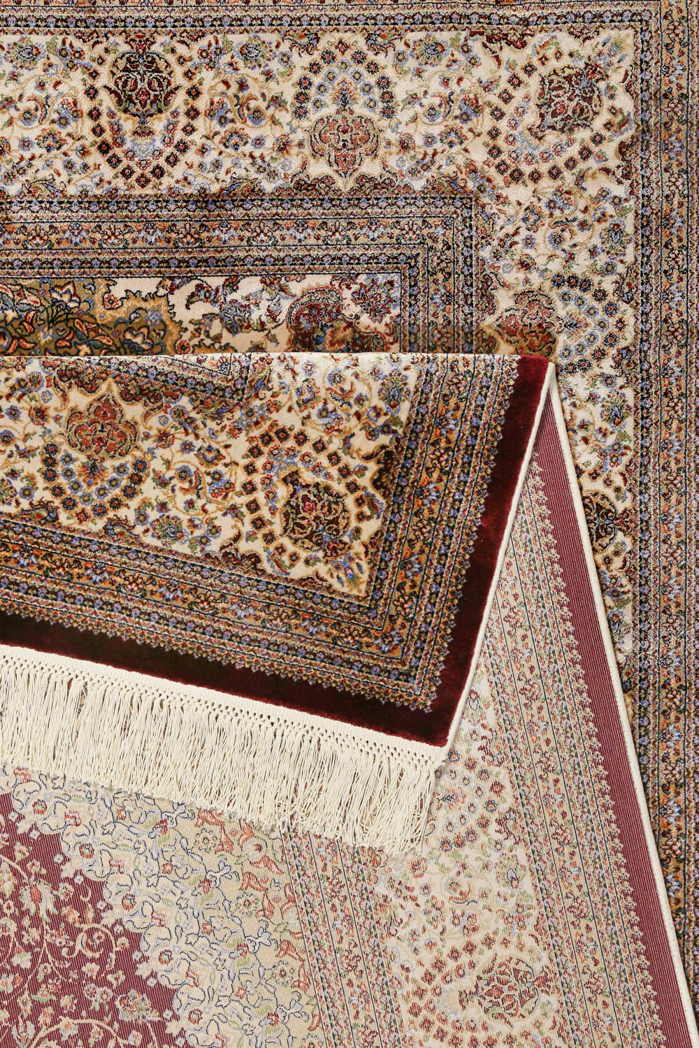 Tapis tissé fin vintage rouge de très grande qualité soyeux 140x80 — vue 4