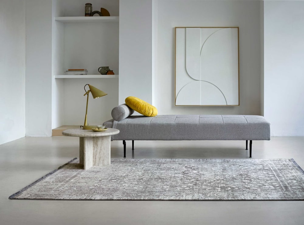Tapis tissé fin Vintage beige gris pour salon, chambre 80x150 — vue 3