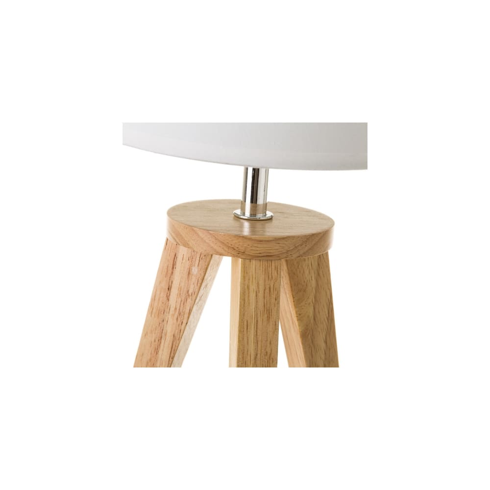 Lampe à poser trépied bois et abat-jour blanc H33,5cm — vue 4