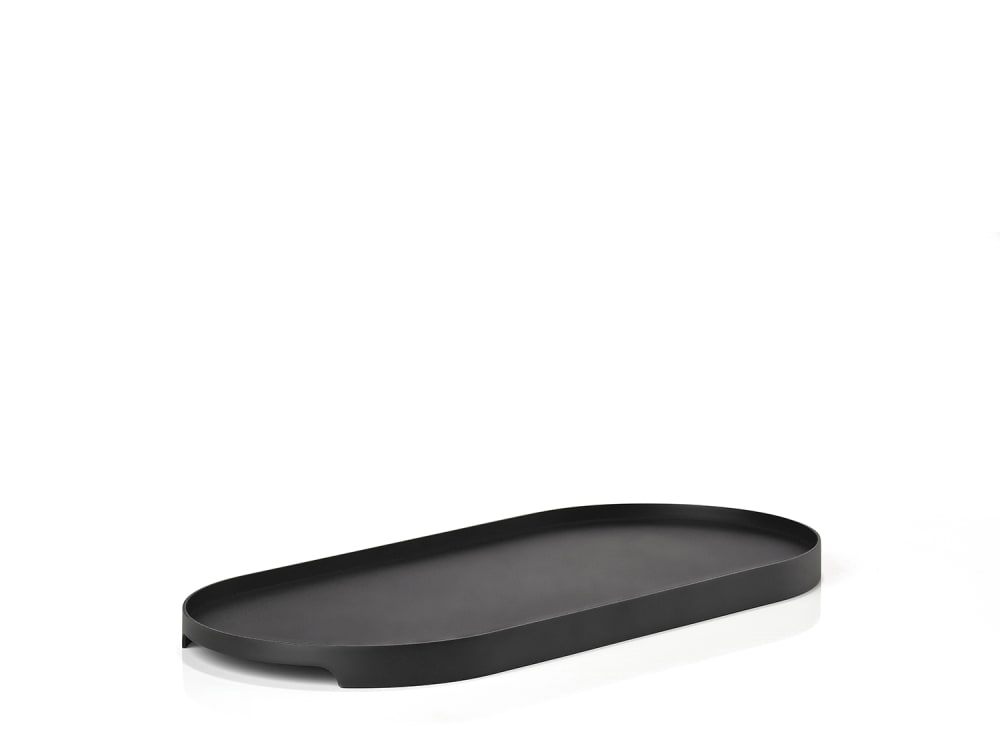 Plateau ovale en métal noir 35x16cm — Beyit