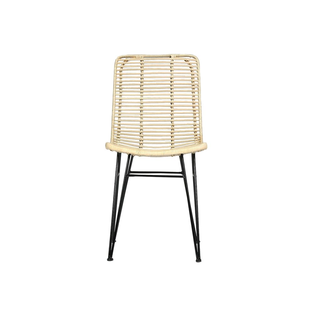 chaise en rotin et métal
