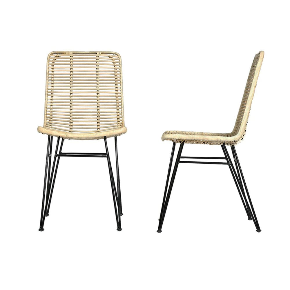 2 chaises en rotin et