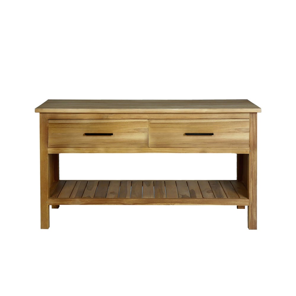 Meuble sous vasque teck massif 135 cm