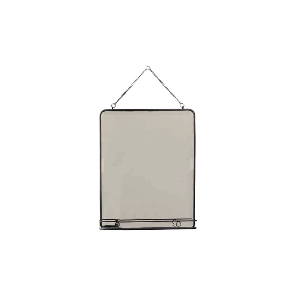 Decoclico Rechteckiger Metallspiegel Schwarz mit Ablage 41 x 51 cm style modern Schwarz Metall