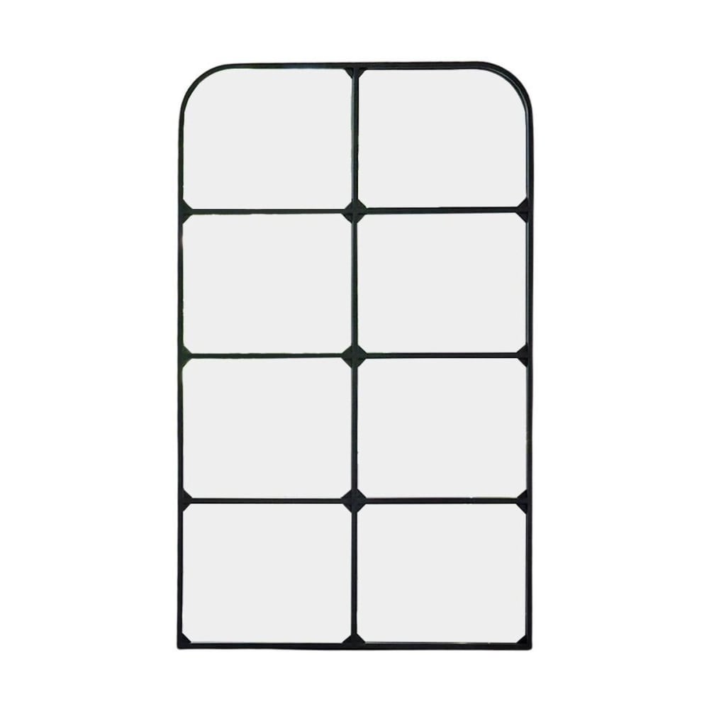 Miroir fenêtre portrait en métal noir 80x130