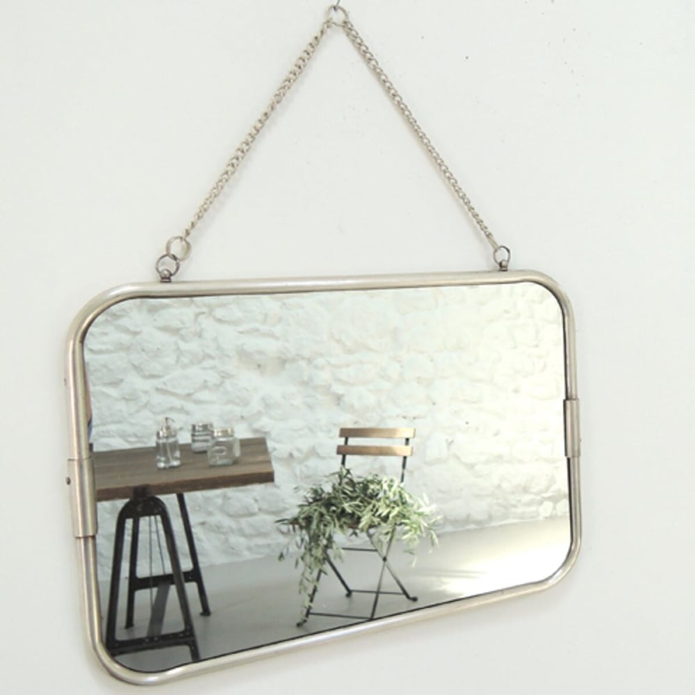 CHAUMONT - Miroir de barbier argent 29x39