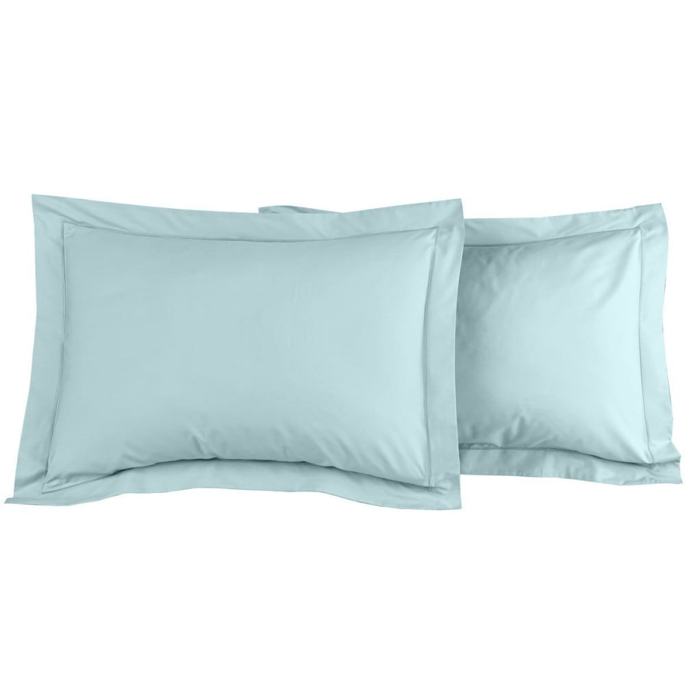 Lot de 2 taies d'oreiller en percale de coton bleu arctic 50x70 cm