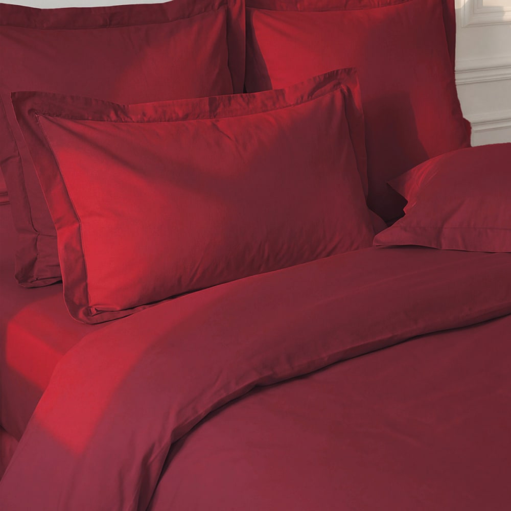 Lot de 2 taies d'oreiller en percale de coton cardinal 65x65 cm - Maisons du Monde