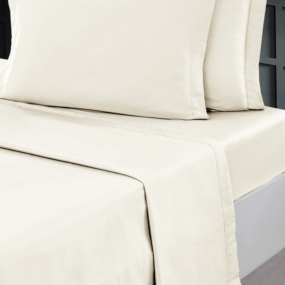 SENSEI MAISON Ddrap plat en percale de coton ecru 240x300 cm