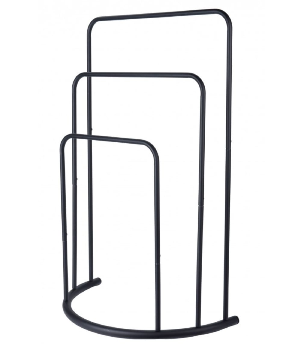 Wadiga Porte serviettes sur pied 3 bras en métal noir H75cm