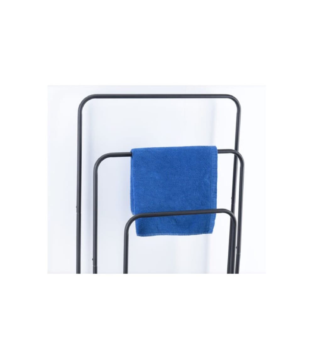Porte serviettes sur pied 3 bras en métal noir H75cm - Maisons du Monde