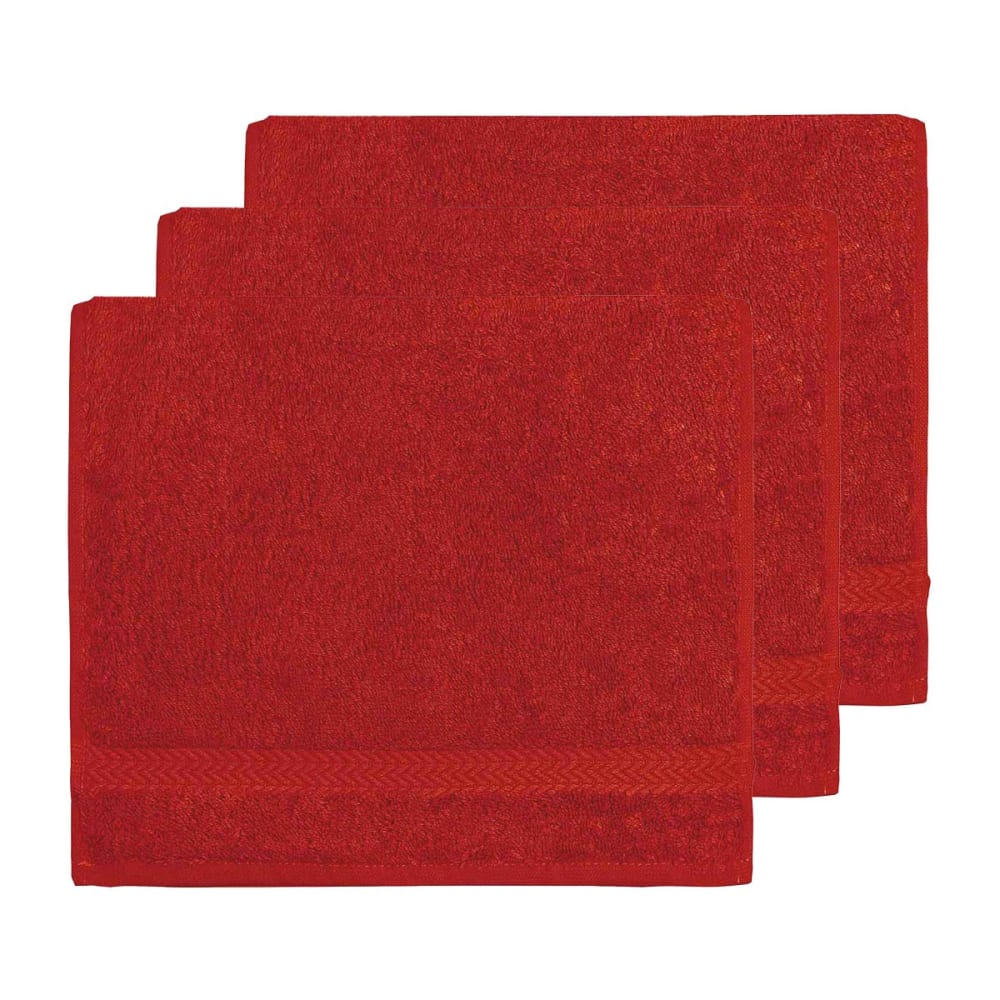 SENSEI MAISON Llot de 3 serviettes invit&eacute; 550 g/m&sup2; rubis 30x50 cm