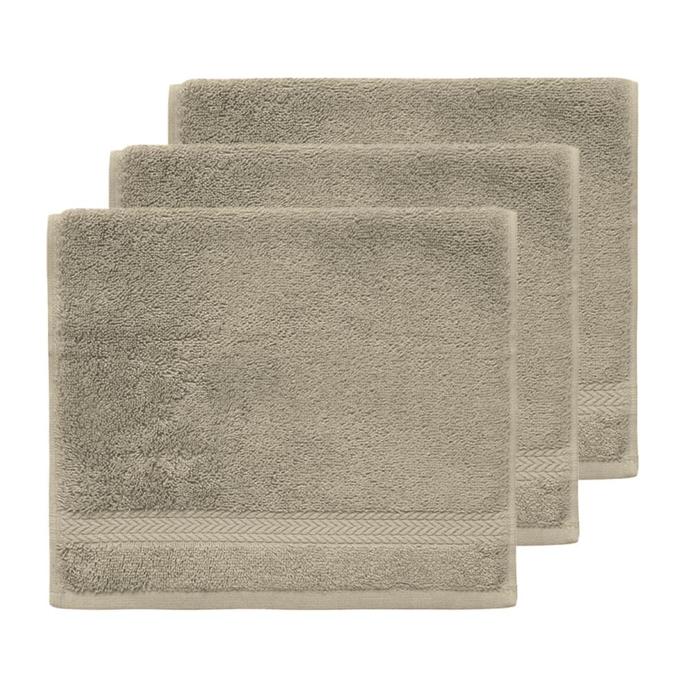 Llot de 3 serviettes invité 550 g/m² mastic 30x50 cm
