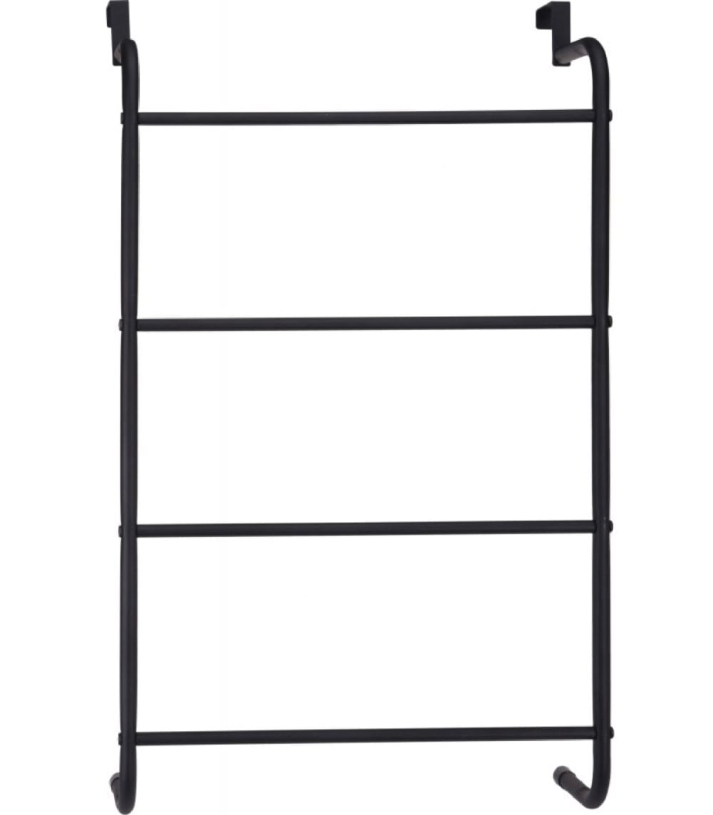 Porte-serviettes de porte en métal noir 4 barres — Beyit