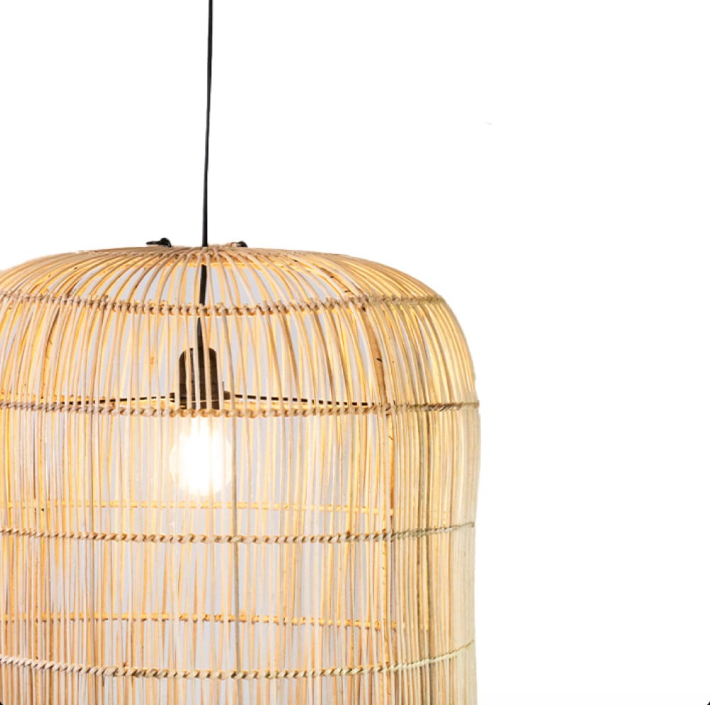 Suspension cylindrique en rotin 35x50 — vue 3