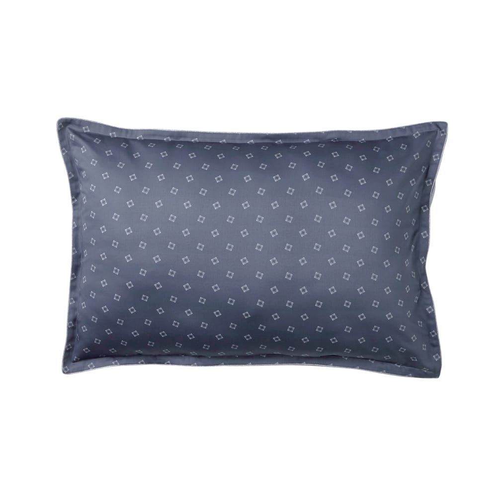 Taie d'oreiller en satin de coton bleu 50x75