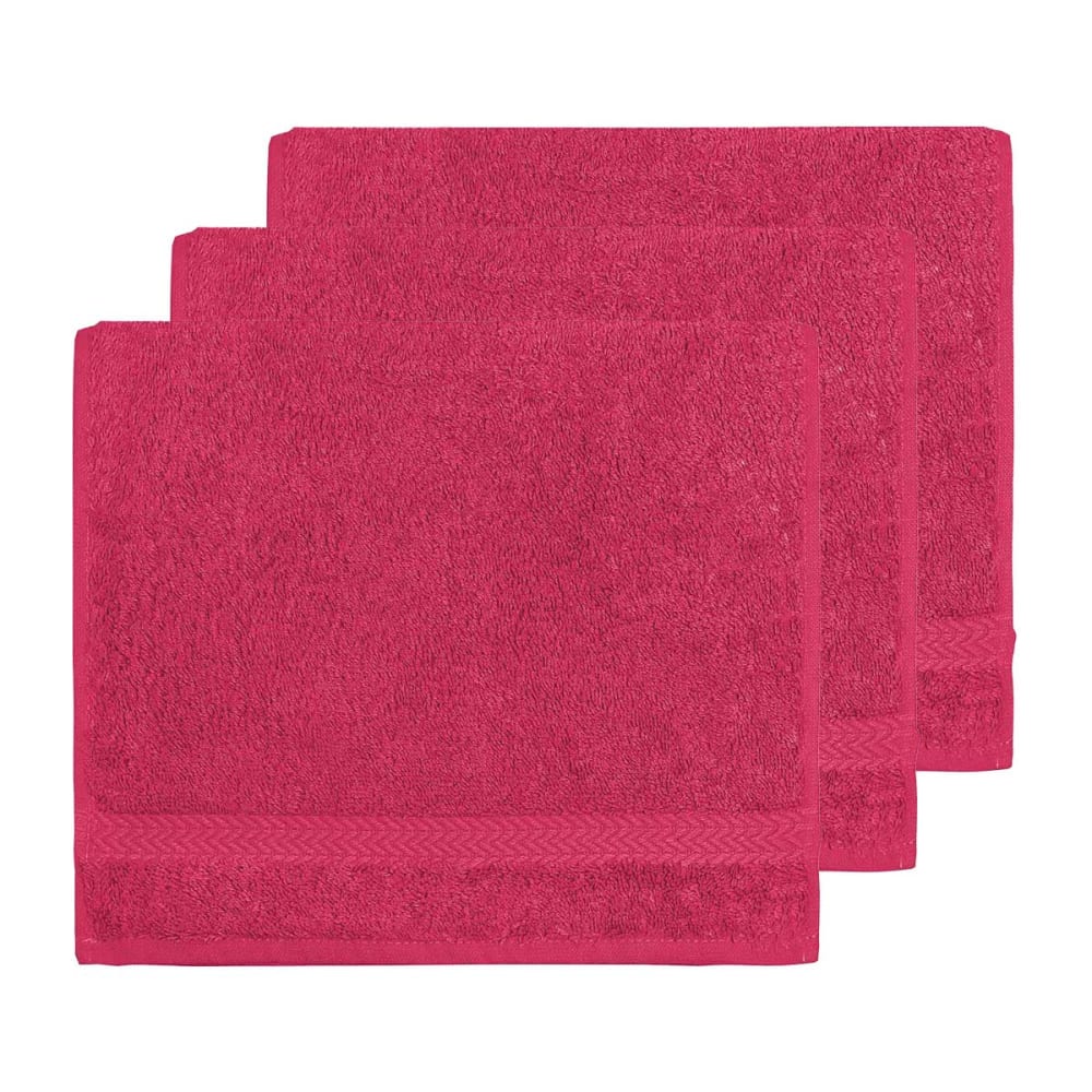 SENSEI MAISON Llot de 3 serviettes invit&eacute; 550 g/m&sup2; rose indien 30x50 cm