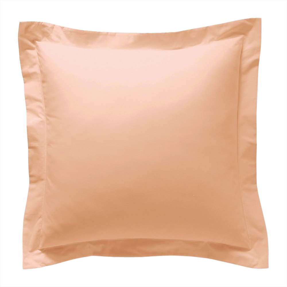 Taie volant en coton rose nude 50x70cm