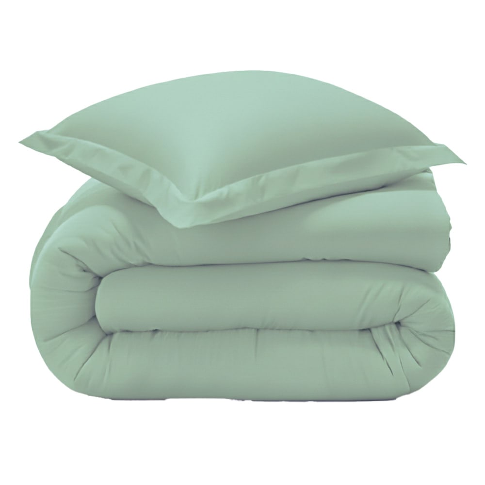 Housse de couette en coton vert céladon 240x220cm — vue 4