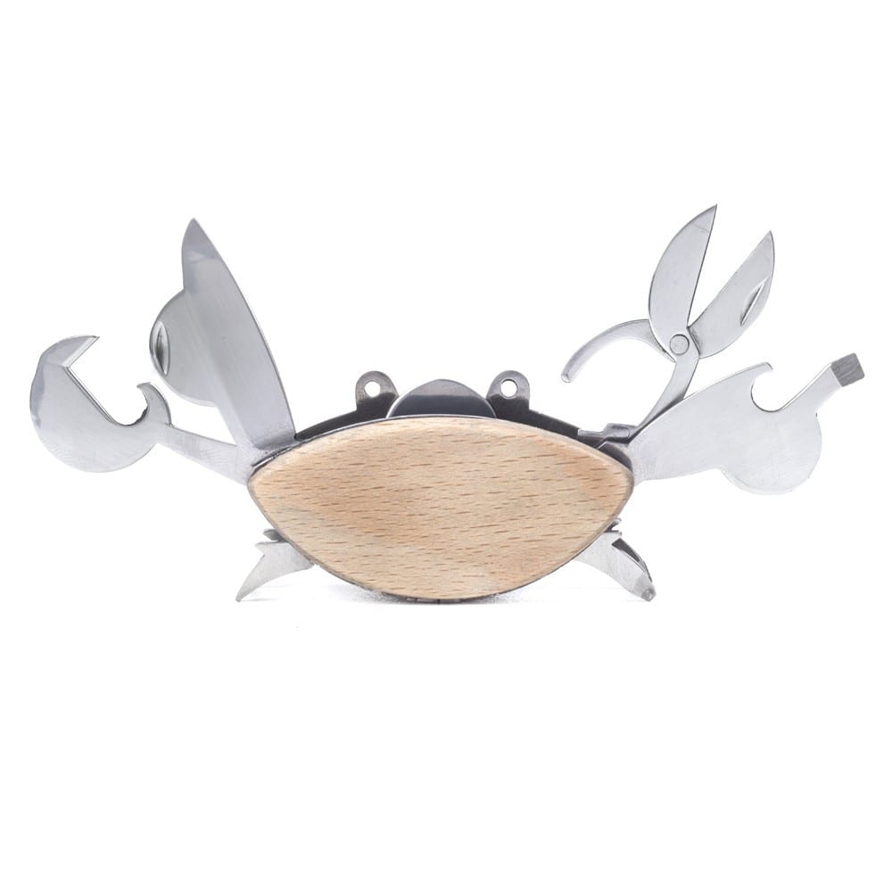 Kikkerland Crabe multi-outils style contemporain Marron Inox