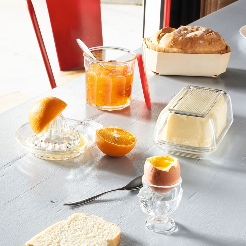 Beurrier en verre transparent 17cm - Maisons du Monde