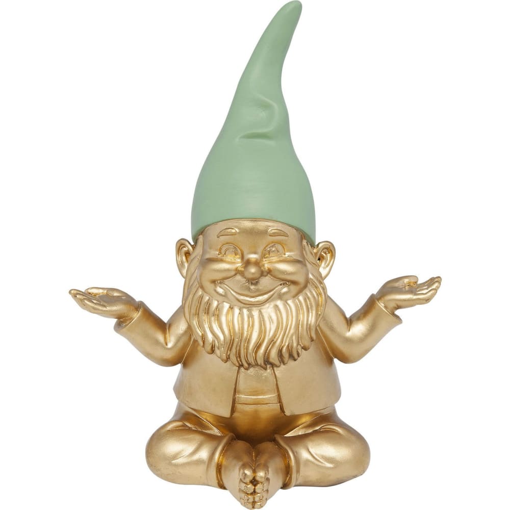 Kare Design Dekofigur Zwerg aus Polyresin, gold und grün, H19cm style modern - Harz