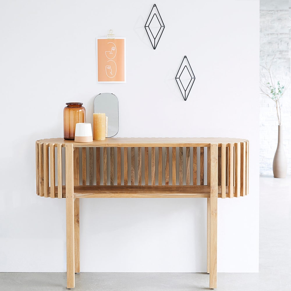 BERAH GETAH Offene Konsole aus Teakholz style modern Beige