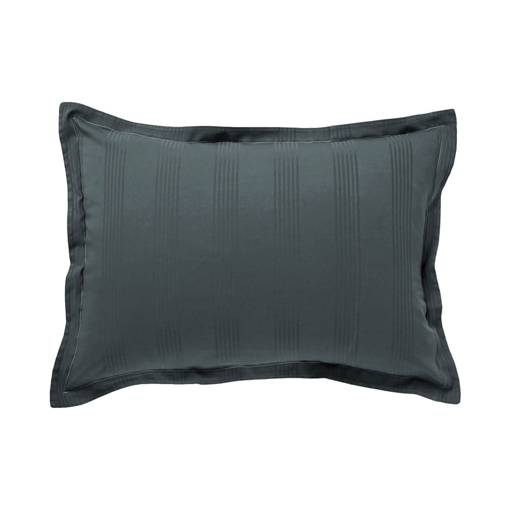 Taie volant en coton gris tempête 50x70cm