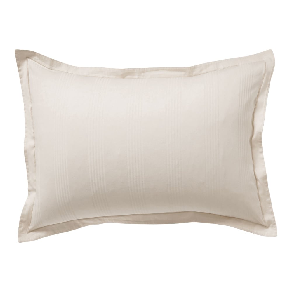 Taie volant en coton beige 50x70cm