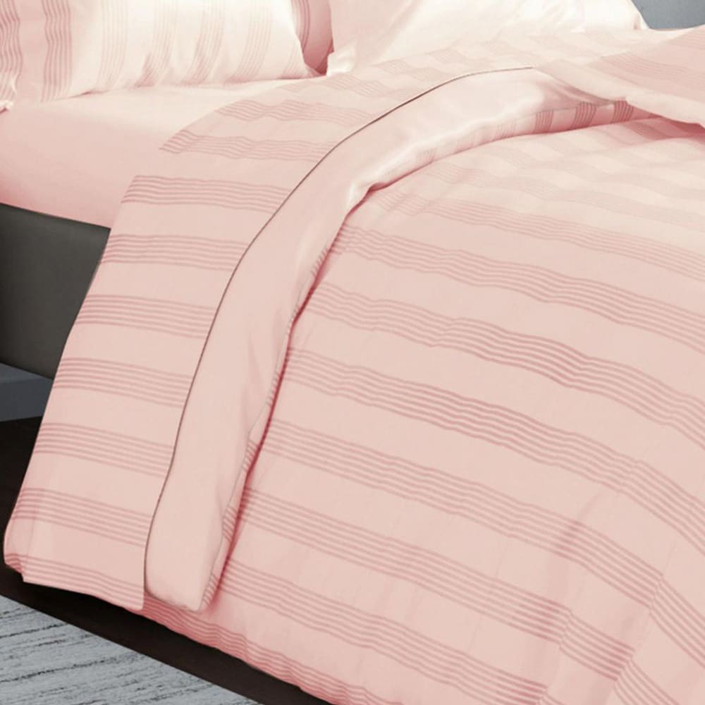 Drap-housse en coton rose nude 140x190x28cm — vue 3