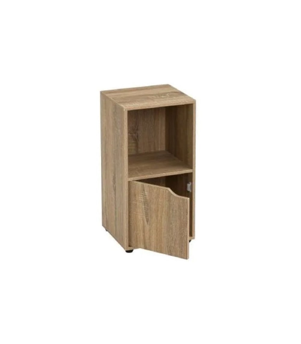 Table de chevet en bois avec placard et étagère - Maisons du Monde