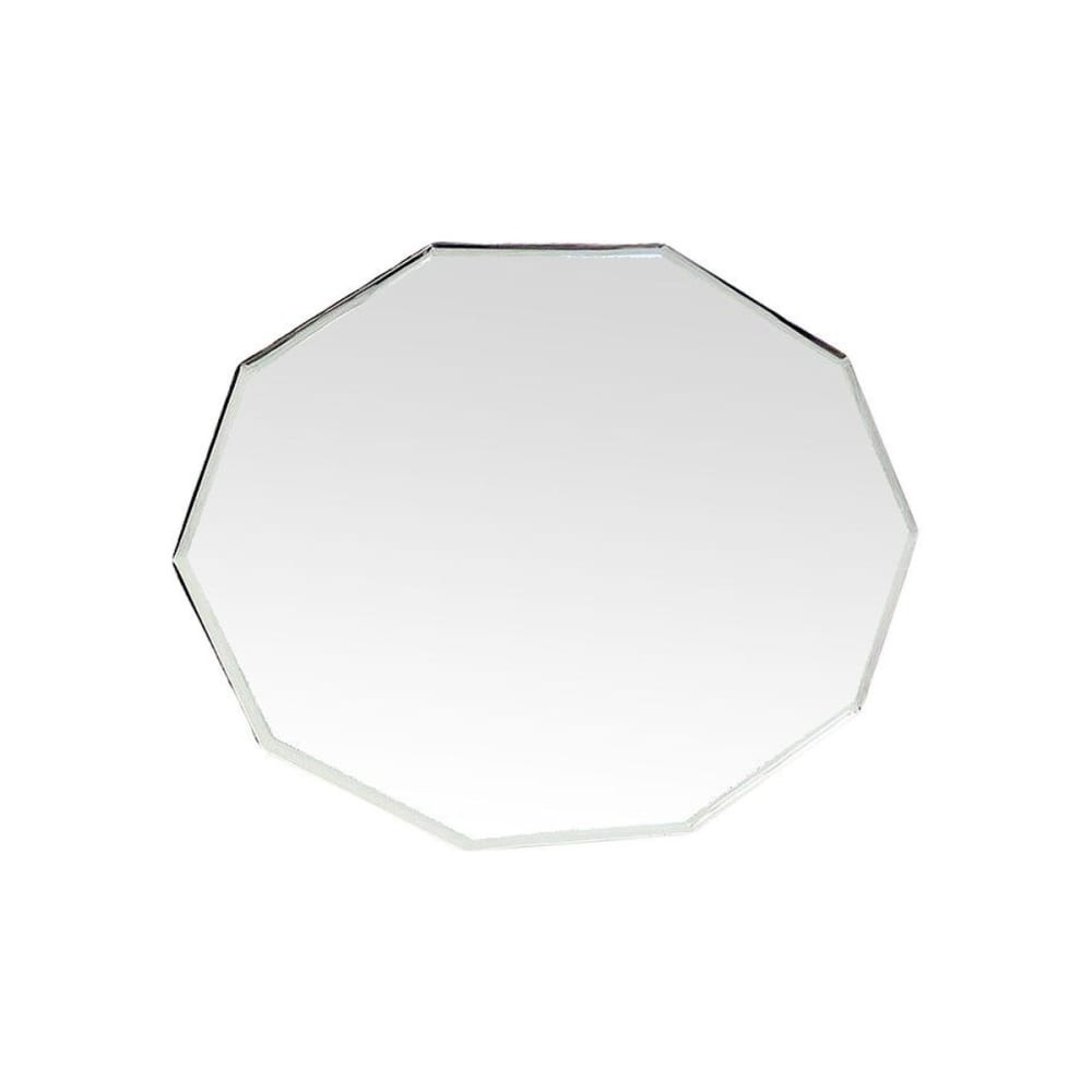 Miroir décagonal ovale biseauté blanc 44x59