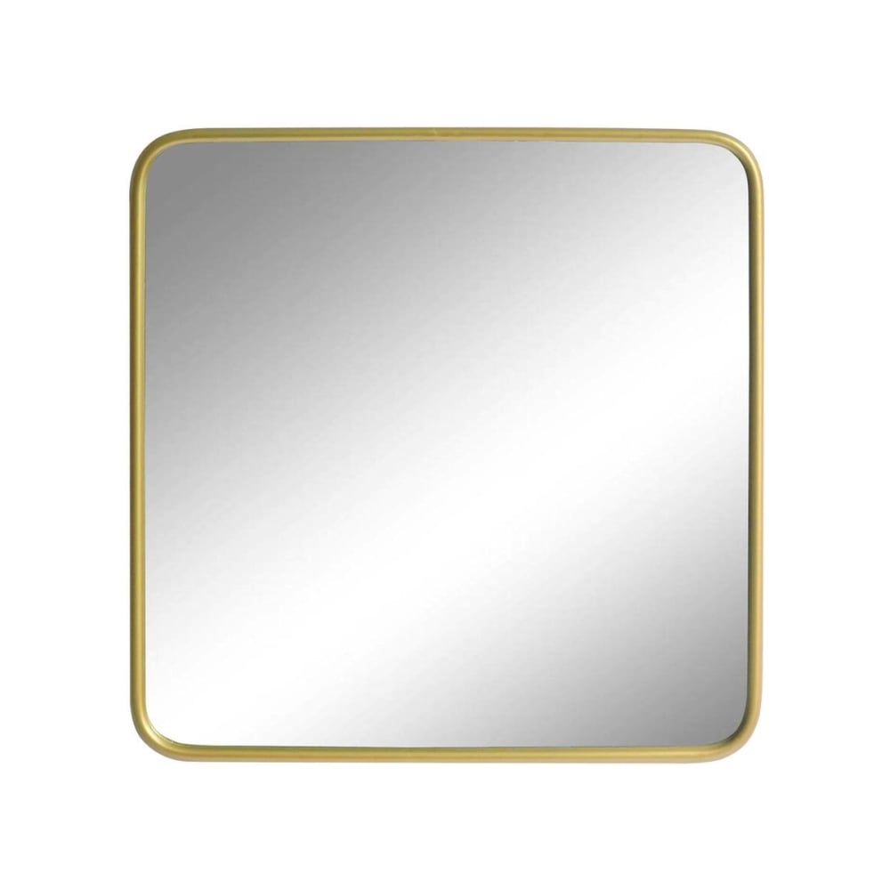 Miroir carré angles arrondis laiton or 65x65