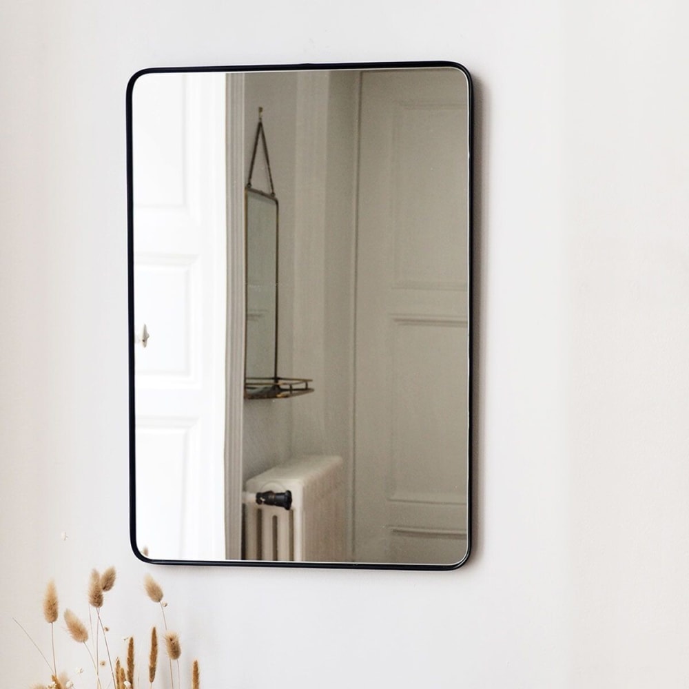 Specchio rettangolare in ottone nero 58 x 40 cm - Decoclico